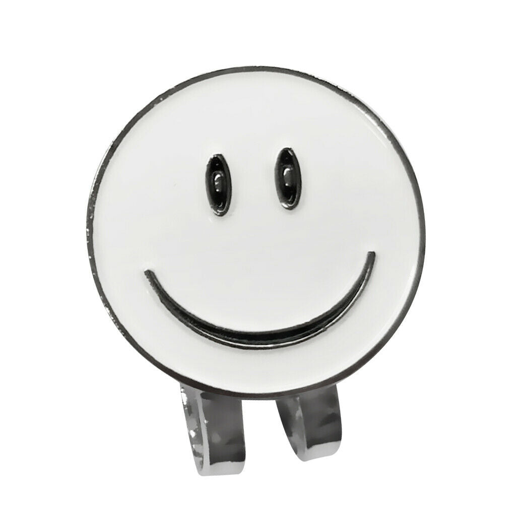 3X Mini Magnetic Hat Clip with  Face Golf Ball Marker Golfer Gift White