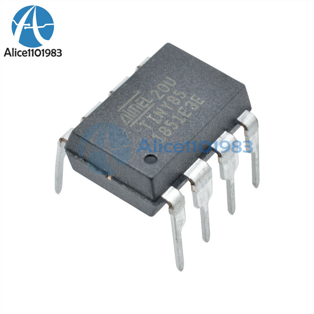 10Pcs ATTINY85-20PU IC MCU 8BIT 8KB FLASH 8DIP Top