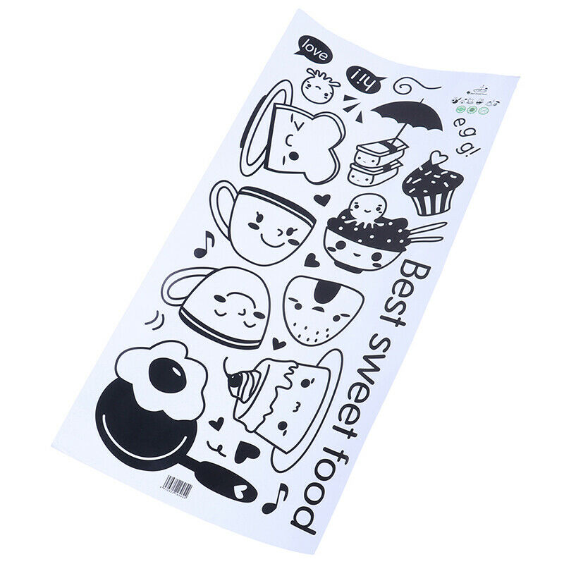 Fridge Coffee Stickers Removable Wall Stickers Room Wall Kitchen Stick .l8