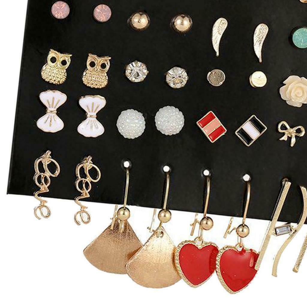 20 Pairs Simple Chic Women Earrings Stud Mixed Color Flower Earrings Stud