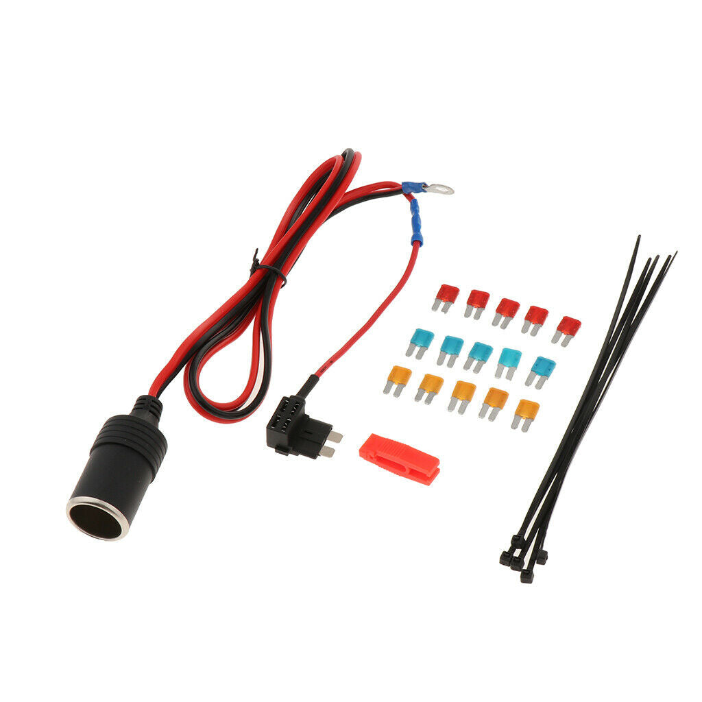 Car Cigar Lighter Socket 12V Standard Fuse Tap Holder  W/ Fuse 5/10/15A
