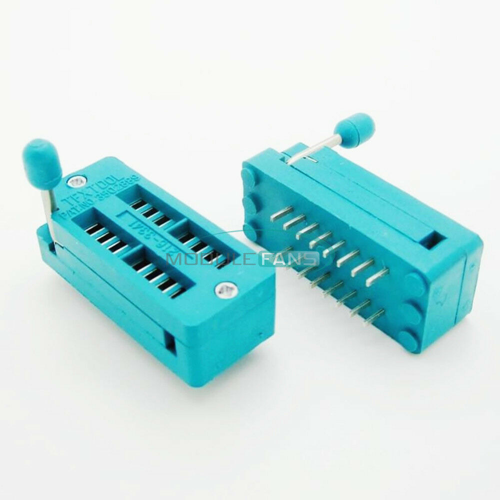 2PCS IC Socket Universal ZIF DIP Test Tester Narrow Body 16 Pin 16P New
