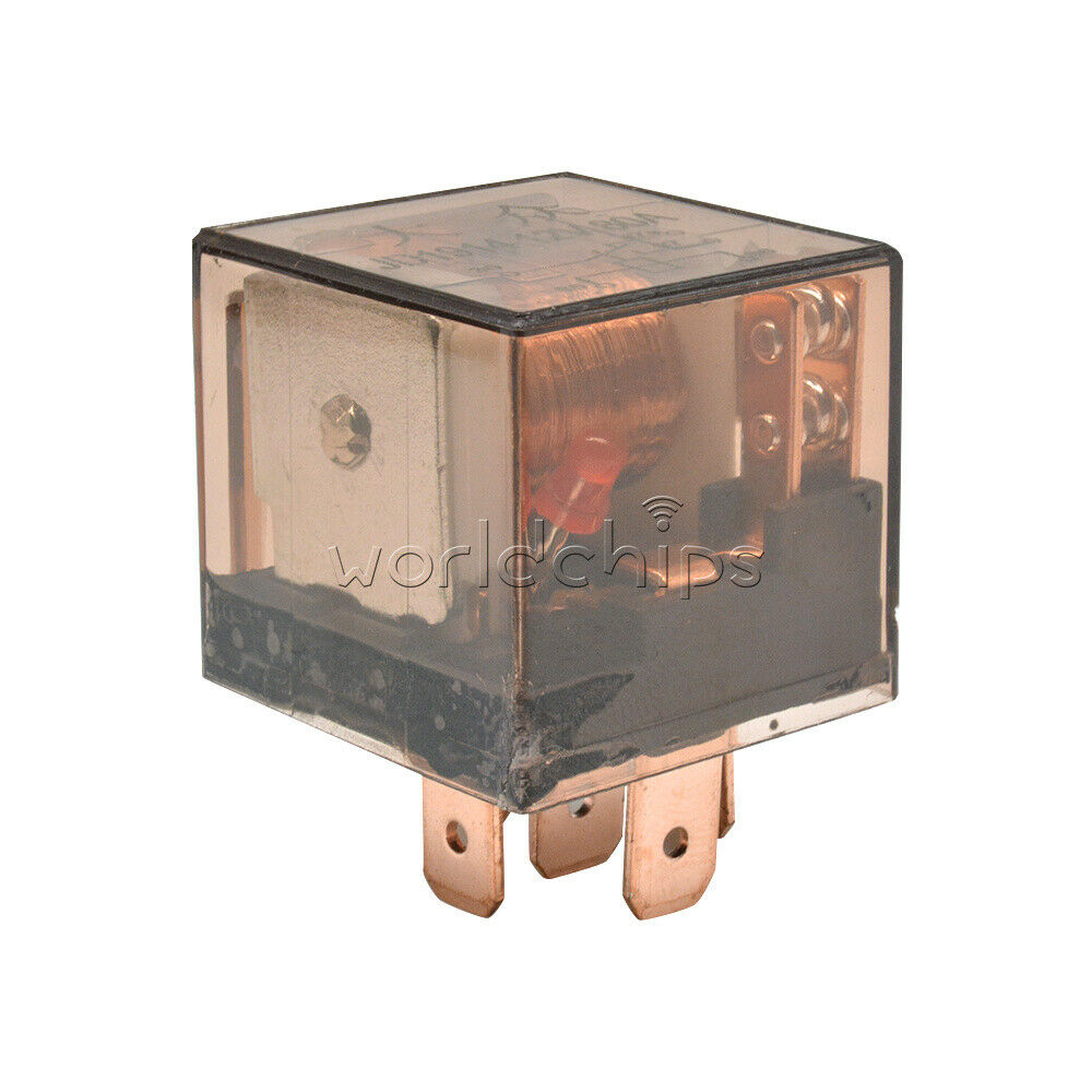 12V 5Pin 80A DC 1NO 1NC SPDT 5 Pins Green Indicator Light Truck Car Relay