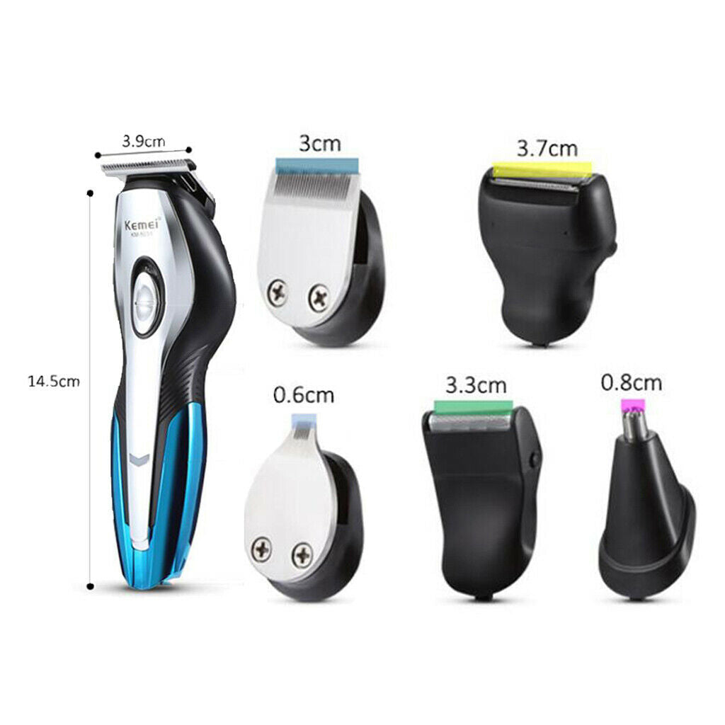 6 in 1 Rechargeable Grooming Electric Shaver Haircut Clippers Low Noise