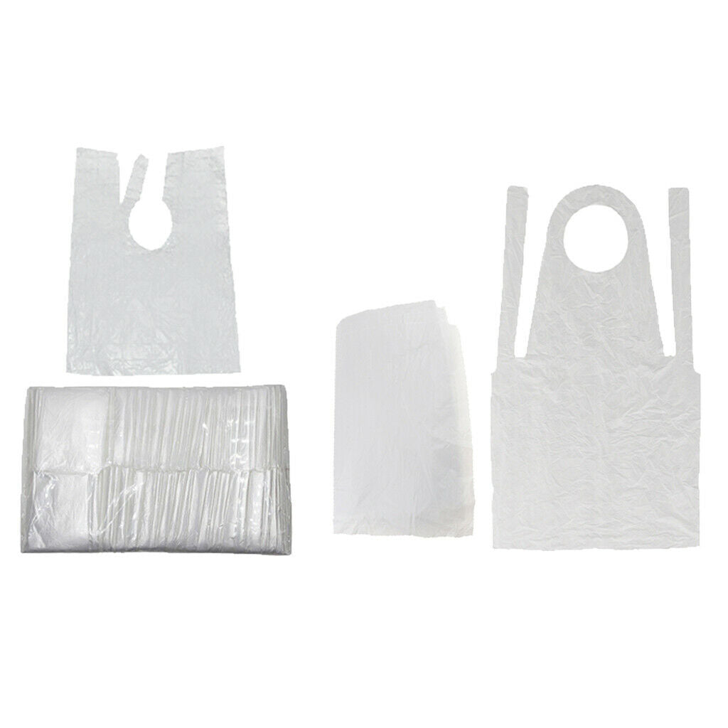 200pcs Clear Disposable Unisex Hair Cutting Cape Aprons Home Hairdressing