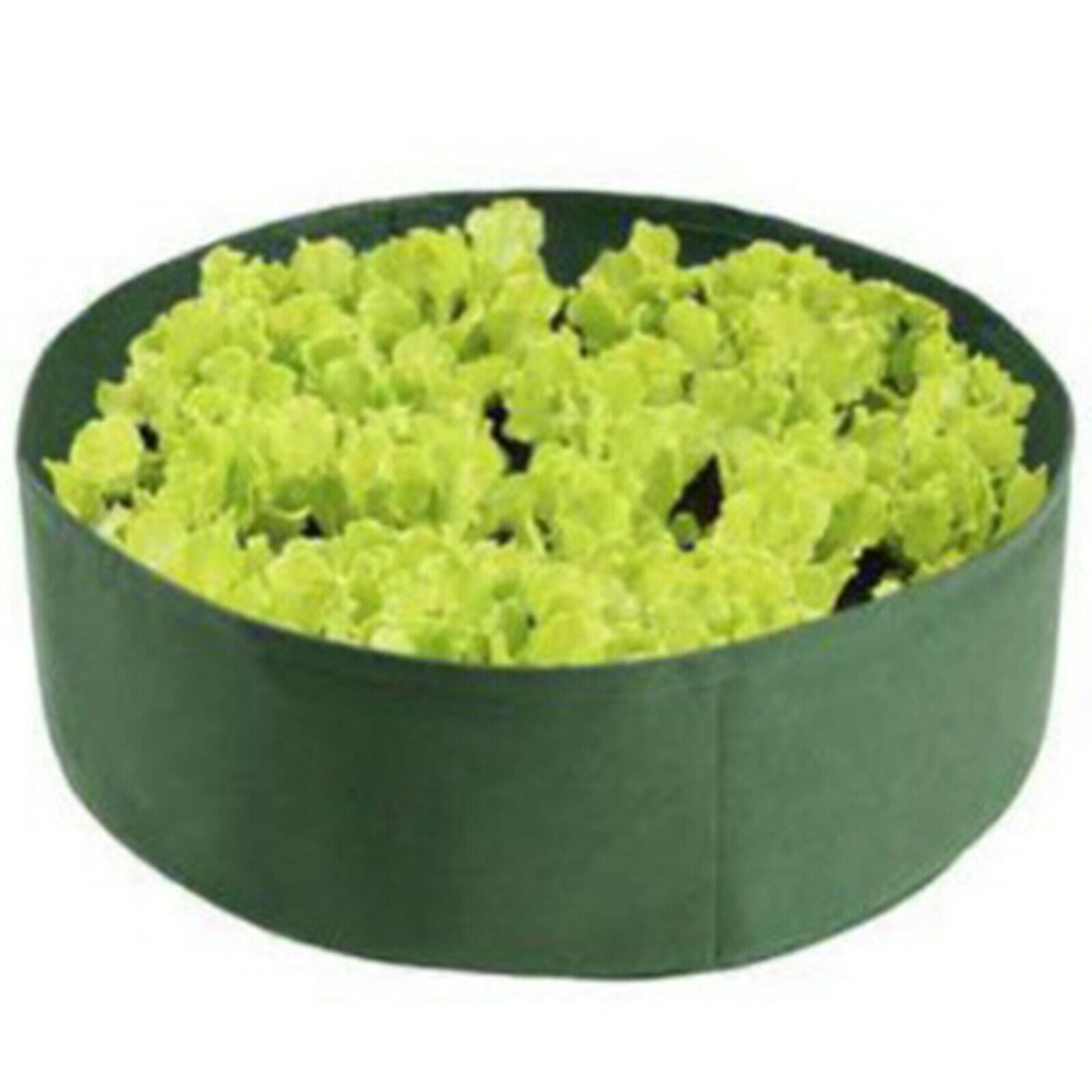 Round Fabric Raised Bed Garden Grow Bag Pouch In/Outdoor Green_130x30cm