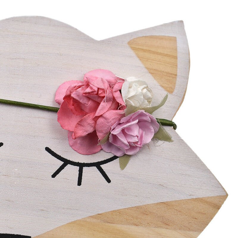 Cute Nordic Sleepy Wooden Fox Home Room Ornament Wall Decor Photography Props