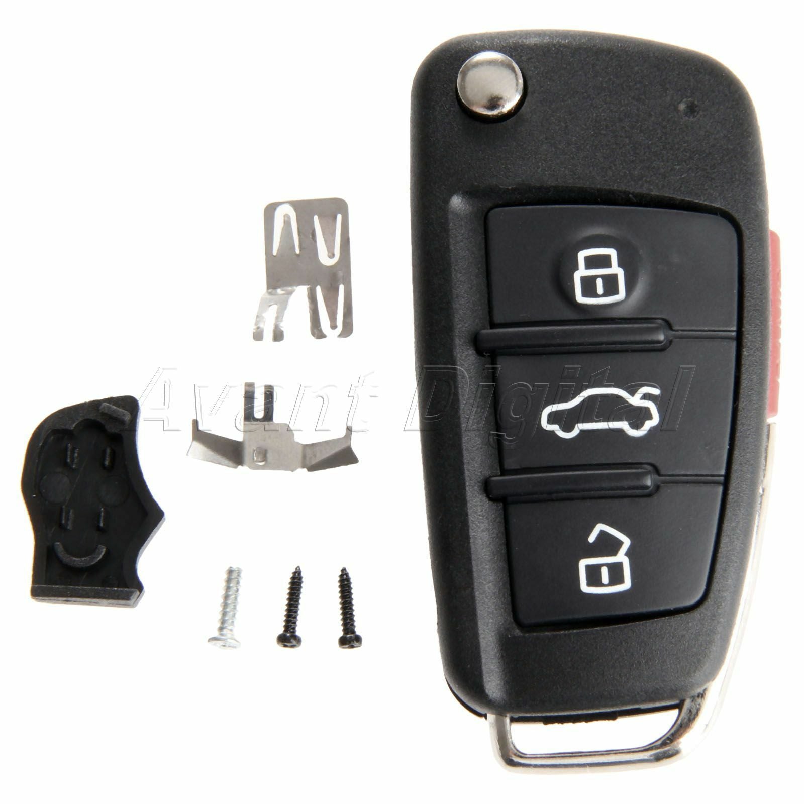 Uncut Blade Car Remote Key Fob Shell Replacement Case For  A6 A4 A2 A8 TT Q7