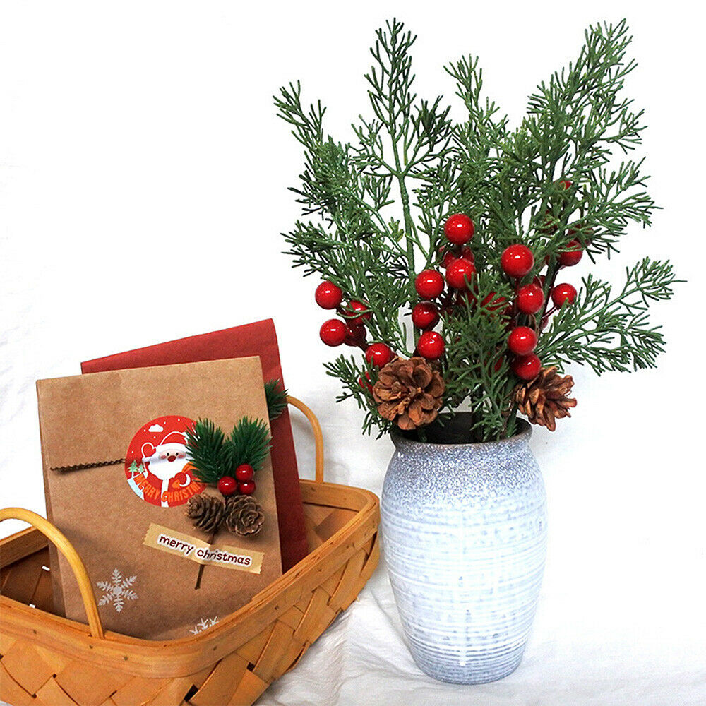 Christmas Artificial Flower Berry Pine Cone Branch Xmas Tree Ornament Home Decor