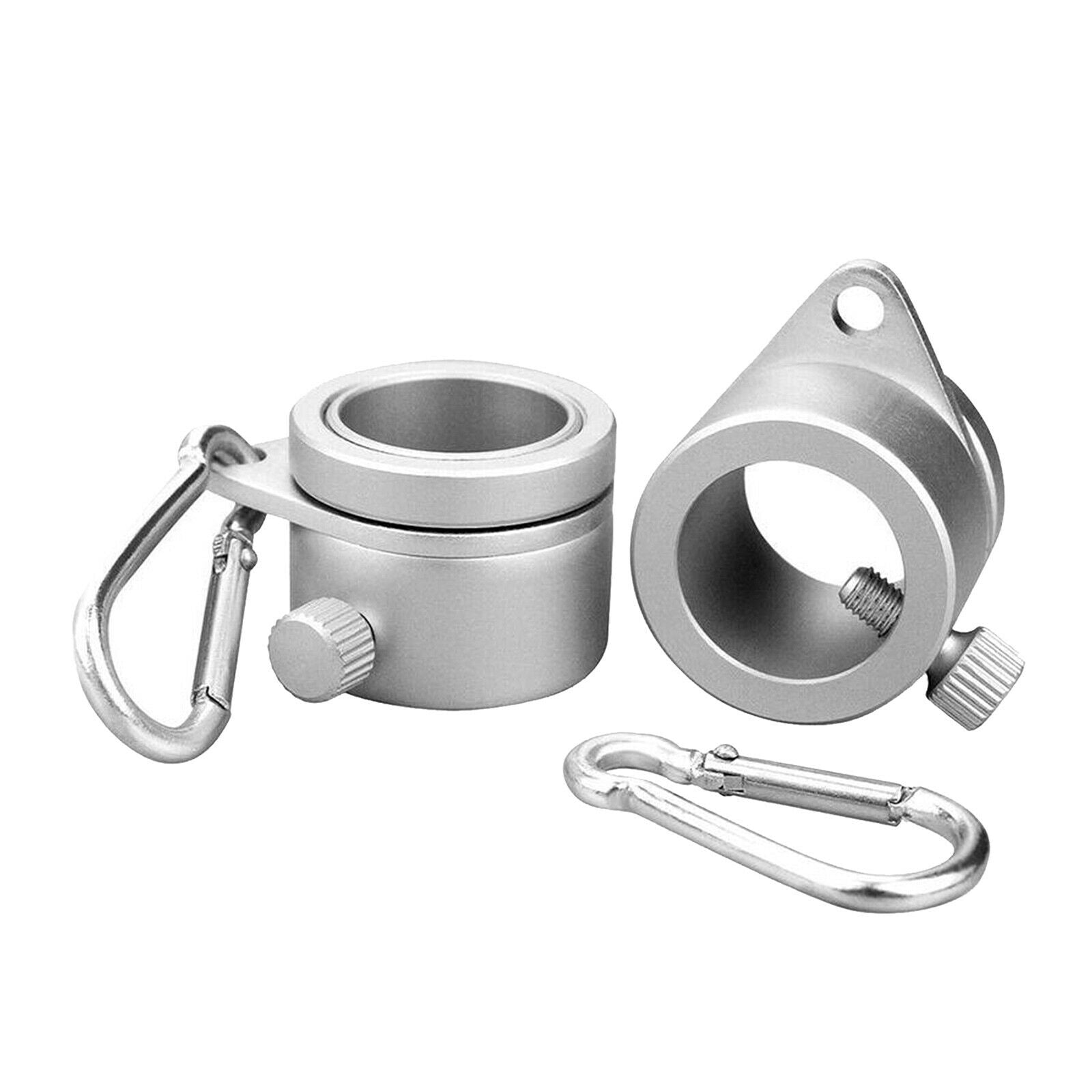 2/Set Rustproof Flag Pole Rings Clip Attachments 360° Rotating Anti Wrap