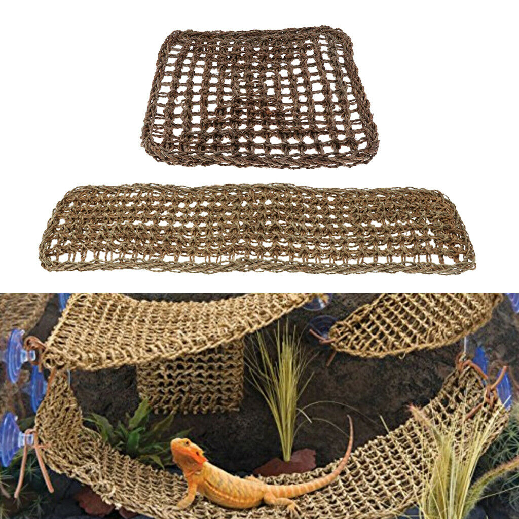 Pack of 2 Reptile Corner Hammock Bed Natural Basking Platform Lizard L/S