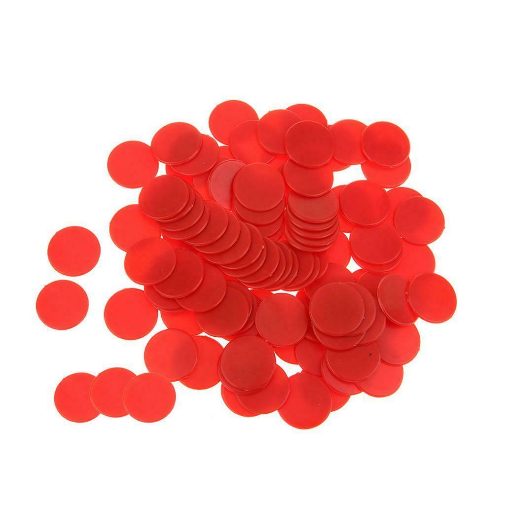 Plastic Counters Bingo Game Counters Playing Tabletop Board Games 1.9cm,Red