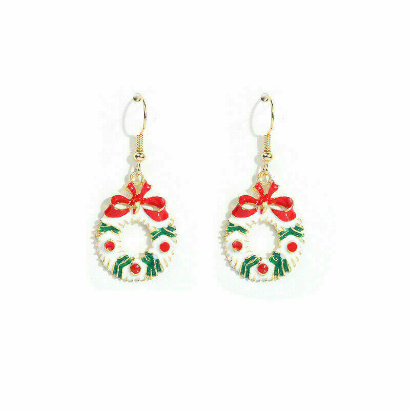 New 9 Pairs Alloy Ear Pendants Christmas Decorations Women Gift Earrings Jewelry