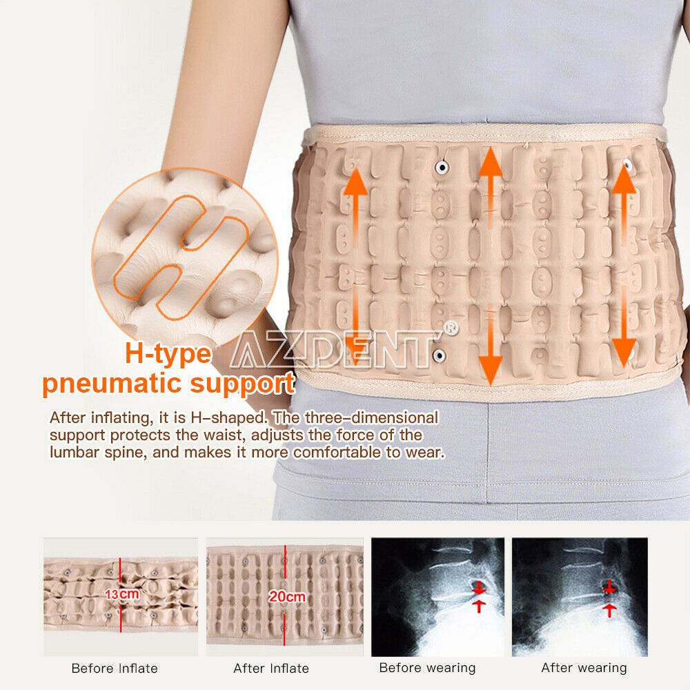 Lumbar Traction Belt Decompression Belt Back Brace Lumbar Support Beige