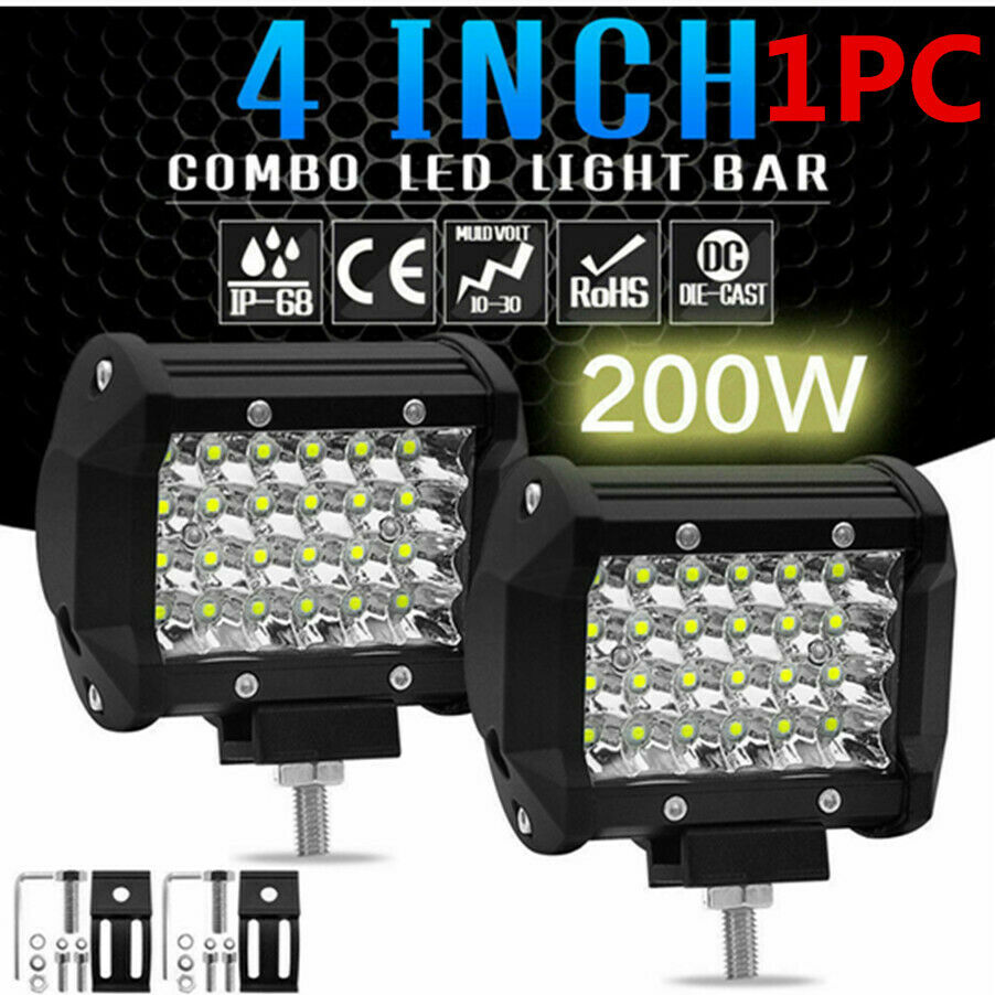 4inch 200W LED Combo Work Light Spotlight OffRoad Driving Fog Lamp Truck Boat 1X