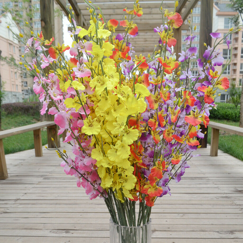 10pcs Artificial Butterfly Orchid Real Touch Flowers Xmas Room Decor White