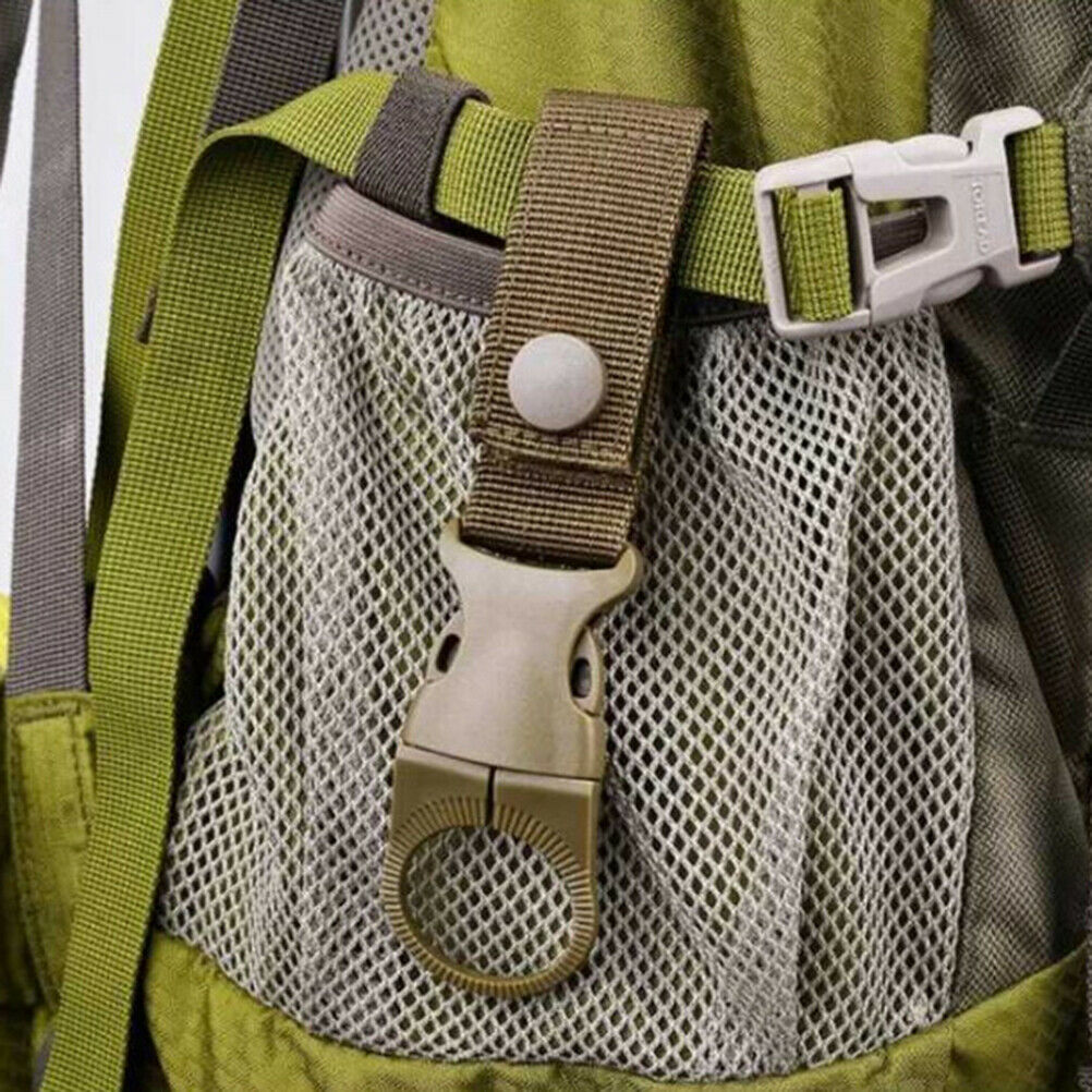 2*Outdoor Durable Water Bottle Holder Carabiner Clip Camping Hiking Buckl.l8