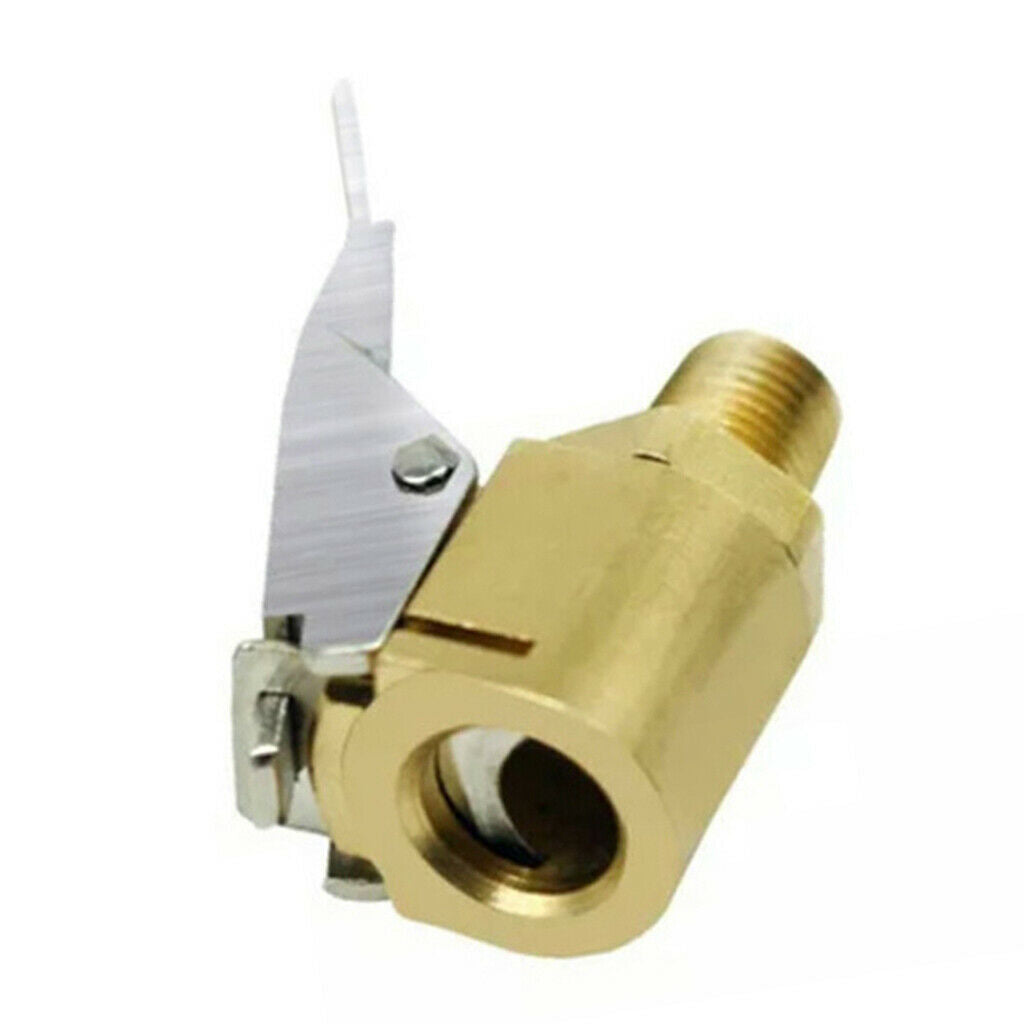 Brass Straight Lock On Tire Chuck Open Air Inflator For 8V1 Thread