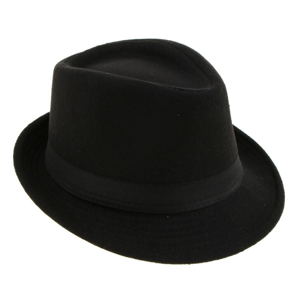 2x Retro Fedora Hat Warm Manhattan Structured Wool Trilby Jazz Panama Hat