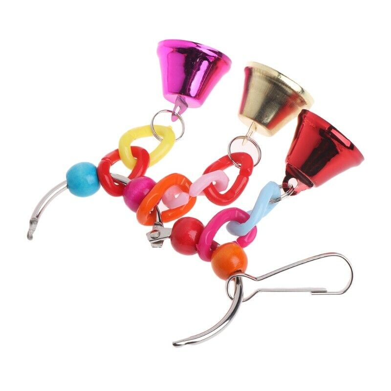 Parrot Bird Toys Metal  Bell Hanging Cage Toys For Parrot Squirrel Parakeet BiL7