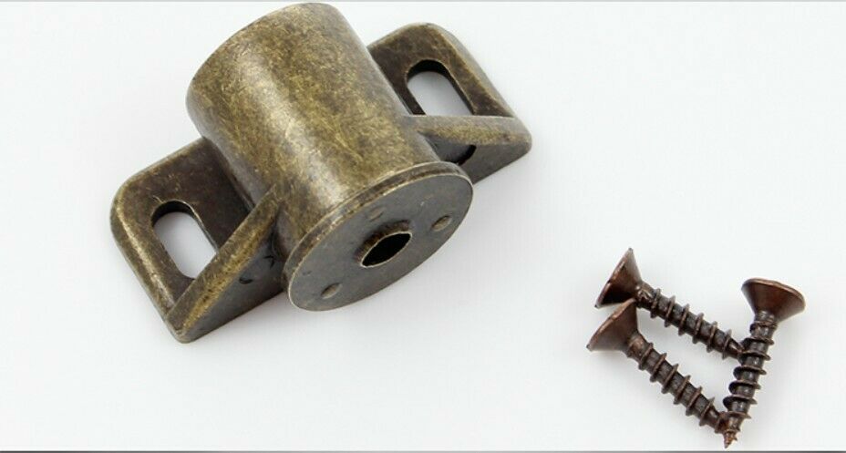Cabinet Door Magnetic Latch Catch Zinc Alloy with Screws Bronze Tone 1pc
