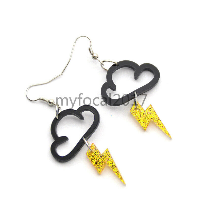 Lightning Cloud Pendant Earrings Fashion Acrylic Ear Studs Hook Decor Jewellery