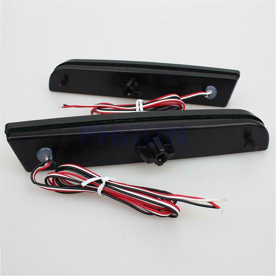 2pcs Somke Lens Car Bumper Brake Tail Lamp Turn Signal LED Lights For Mitsubishi
