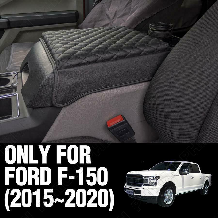 For 2015-2020 Ford F150 Armrest Box Cover Pad Replacement Cushion Black Leather