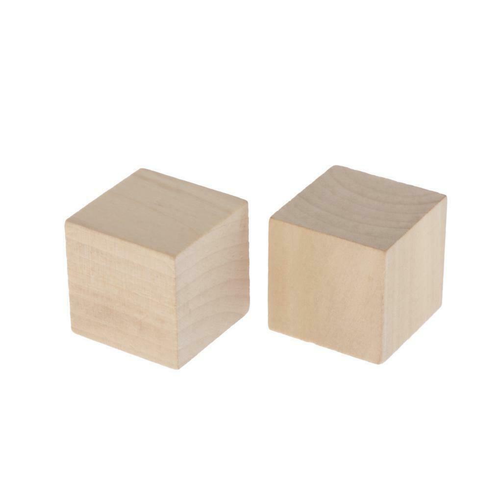 1.57Inch Wood Cubes Natural Craft Wood Blocks (40mm) - Blank Dice Set 10Pcs