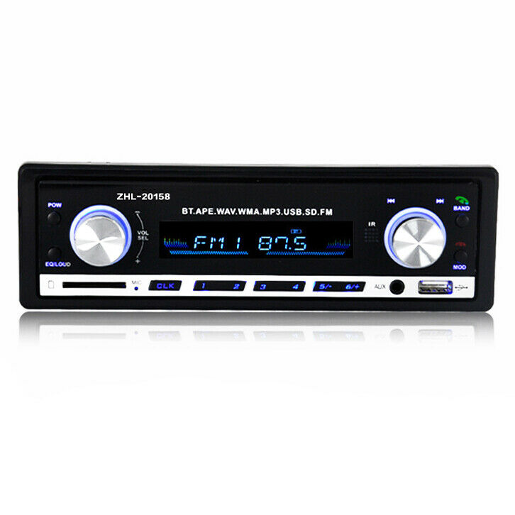 12V 1Din Car Stereo Radio Bluetooth FM Audio Music Player MP3/USB/SD/AUX In-Dash