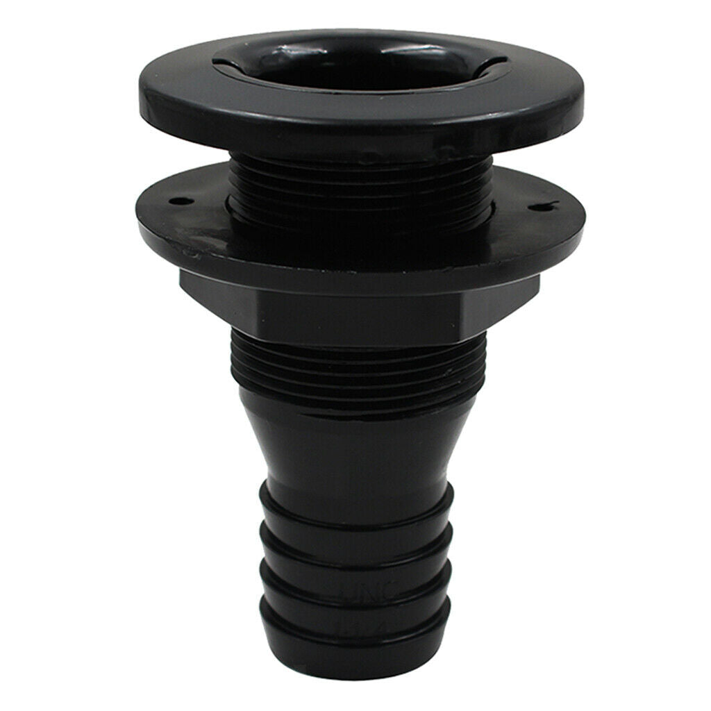 Black 1-1/4'' Marine Thru-Hull Fittings Replacement Yacht Parts for Boat