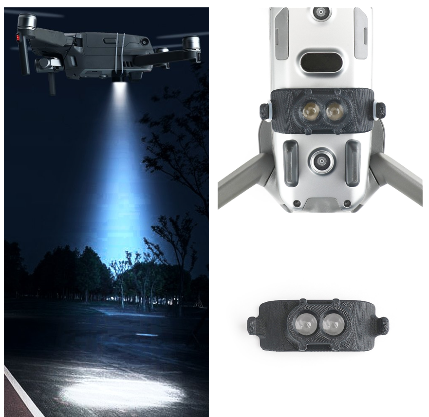 LED Light Searchlight Condensor Night Flash Light Kits For DJI Mavic 2 Drone