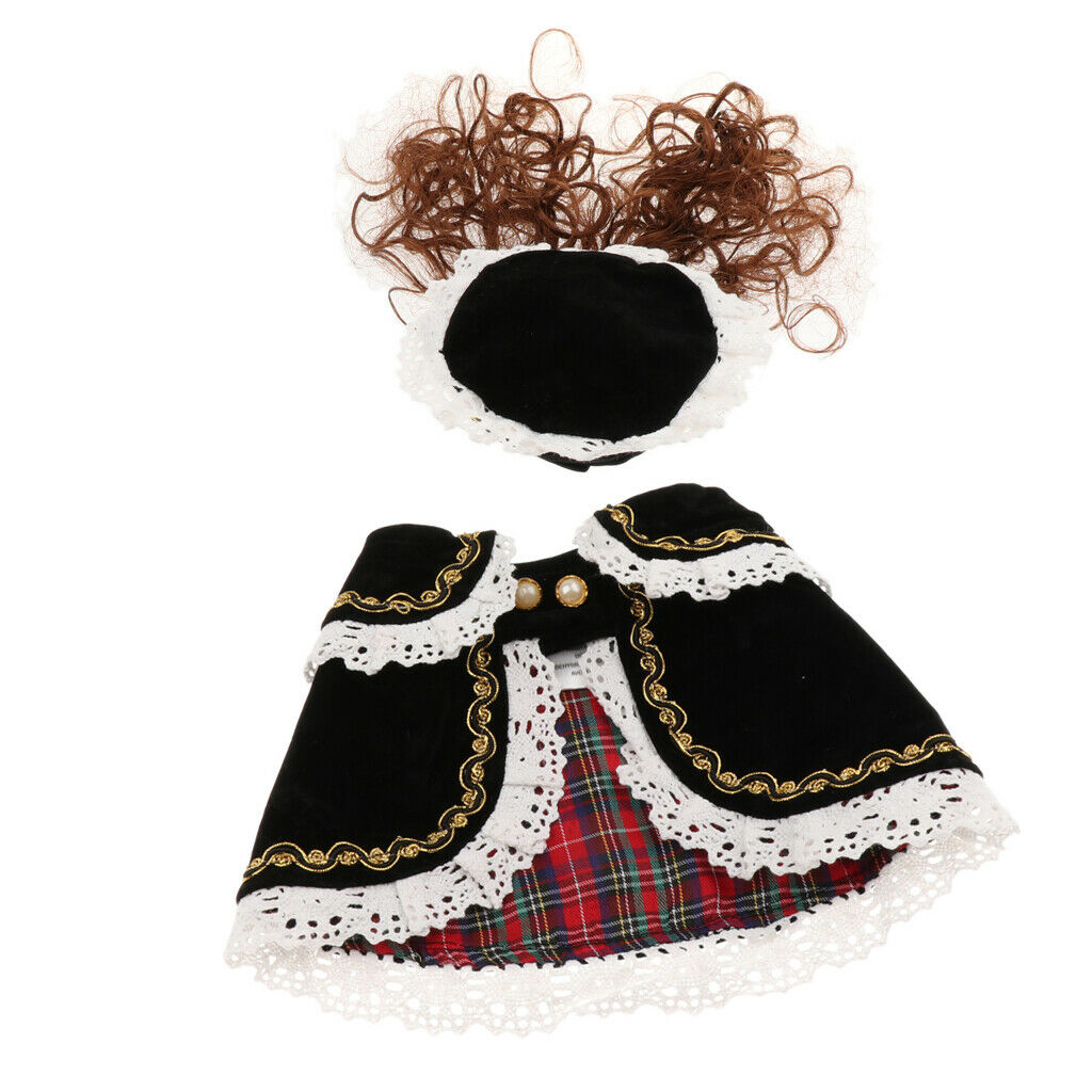 Pet Princess Clothes for Small Dog & Cat Summer Lace Shawl Hat Wig Outfit L