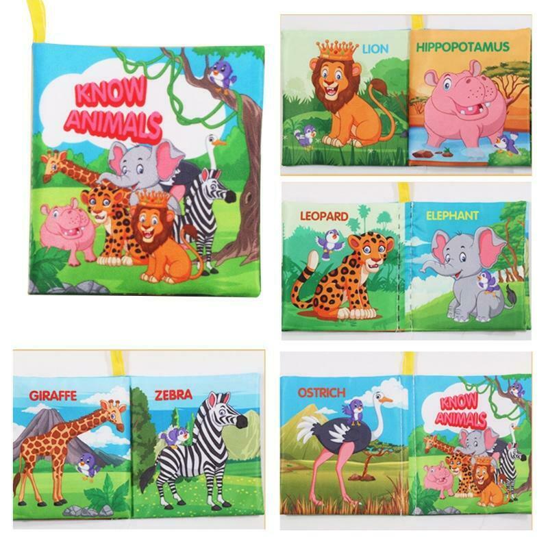 1PC Kids Favorite Cartoon Book  Cute Animal Design Crinkle Paper Made Cloth Book