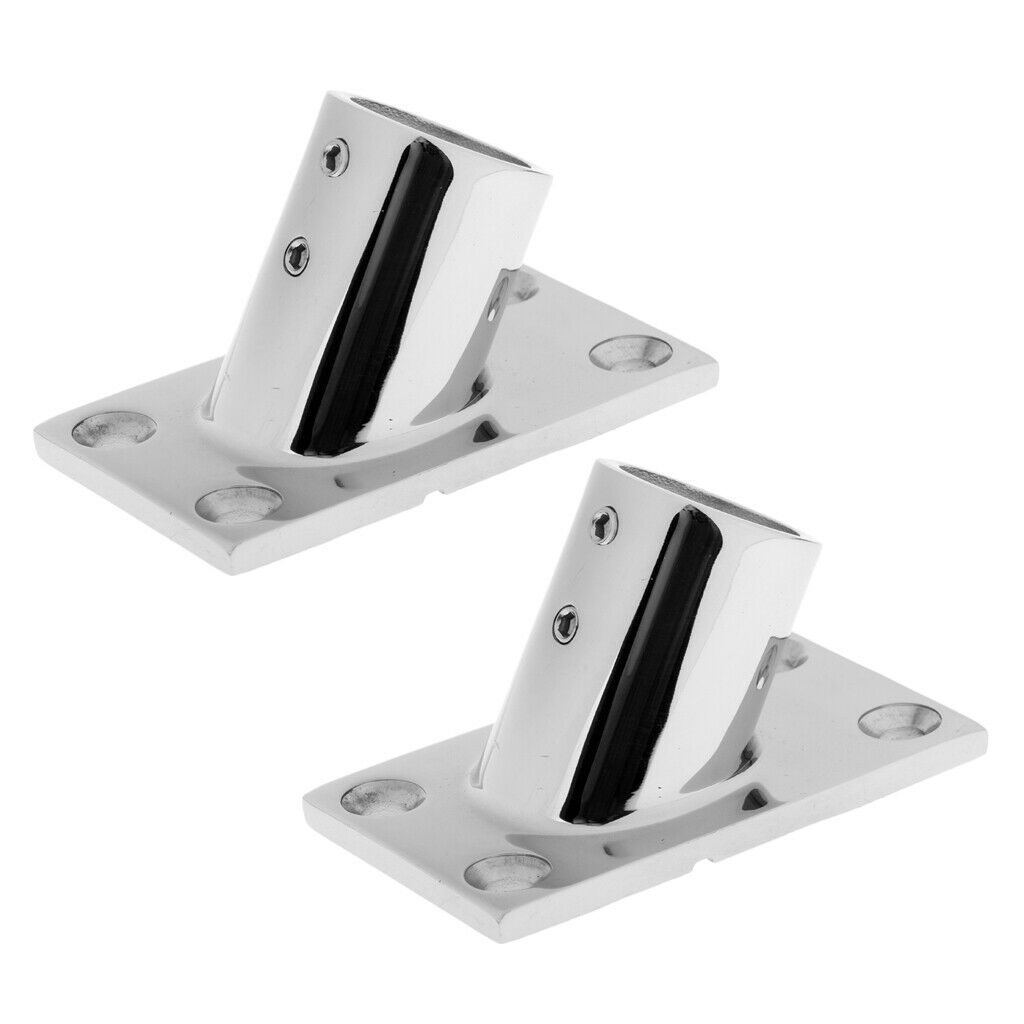 2pcs 60 Degree Boat Deck Hand Rail Fitting, Heavy Duty Rectangle Base