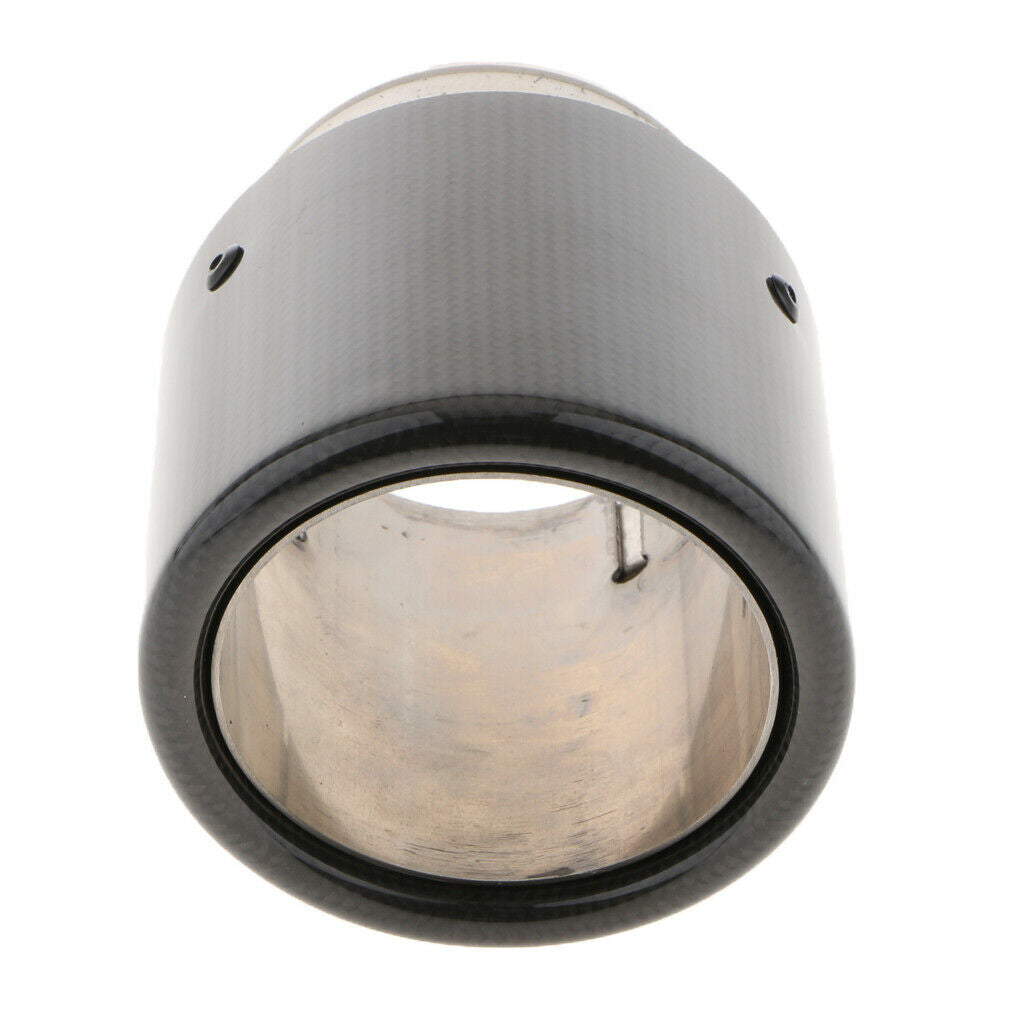 80-101mm Inlet Stainless Steel Exhaust Pipe Tip Tail Muffler Silencer, Black