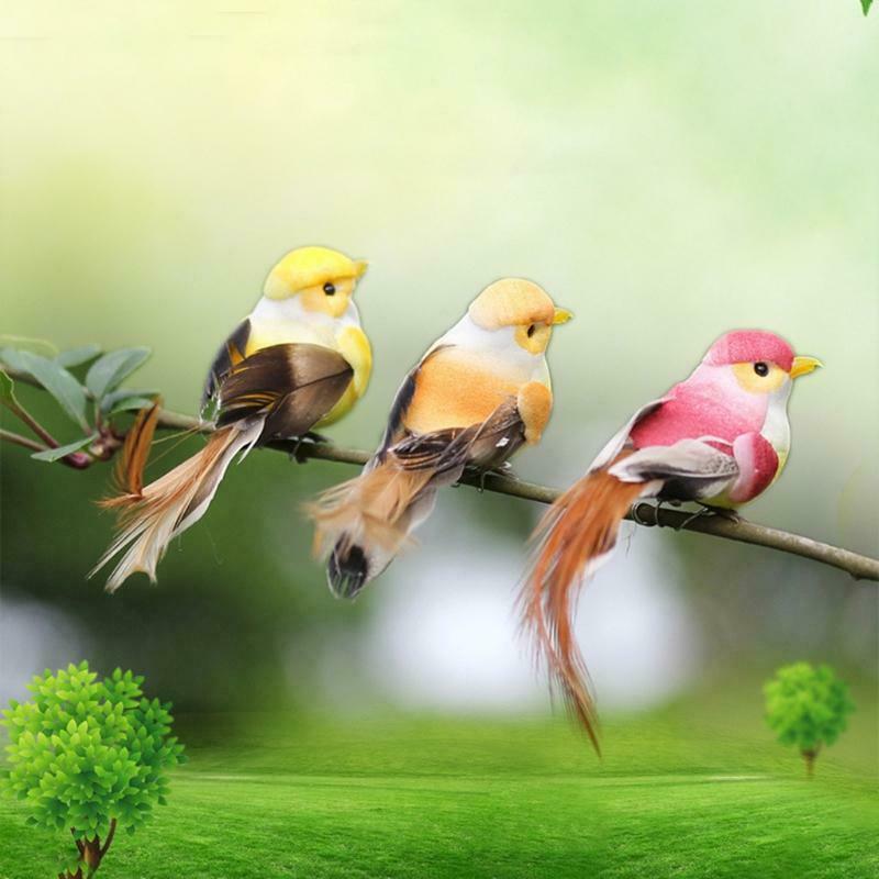 12 Pcs Feather Bird Artificial Simulation Foam Wedding Party Garden Decoration