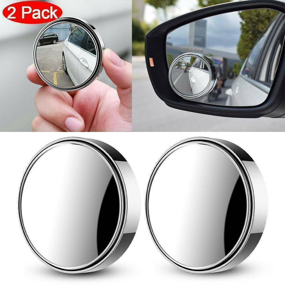 2Pcs 2" Car Blind Spot Rear View Mirror Wide Angle Convex Rearview Round Mirrors