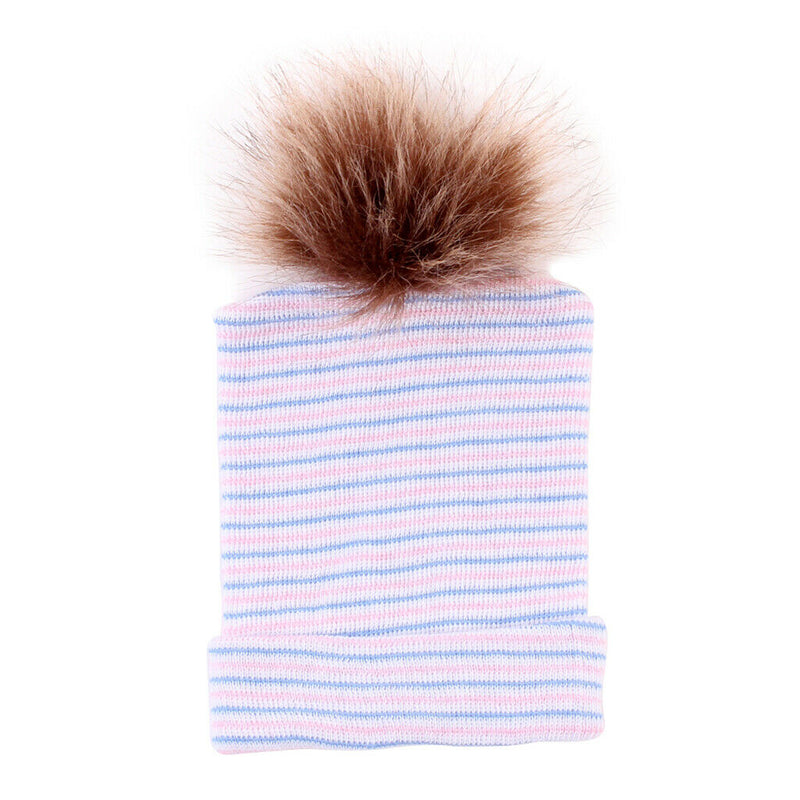Cute Newborn Baby Soft Comfy Ball    Warm Beanie Hat  Stripe