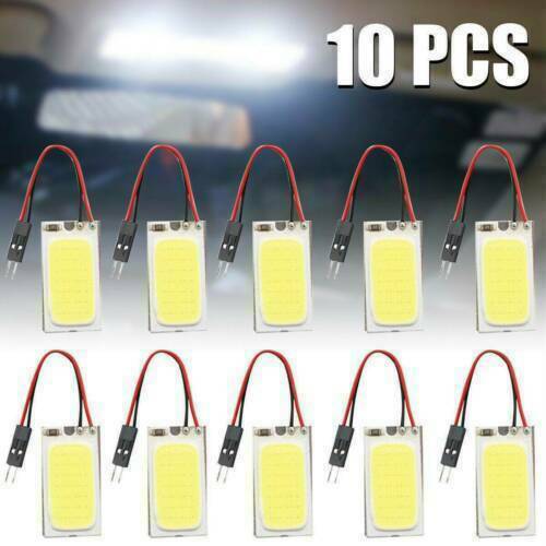 10X 12V 6W 48SMD COB LED Car Interior Dome Panel T10 Festoon Light Lamp Bulbs US