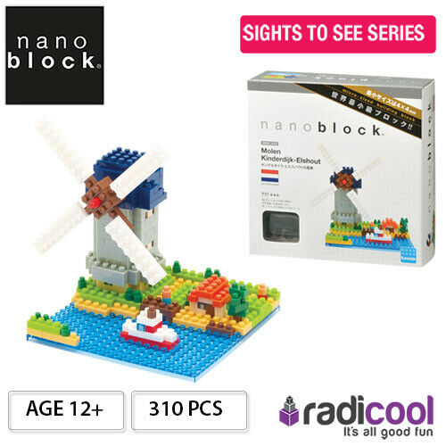NBH043 Nanoblock Windmill - Kinderdijk Elshout [Sights to See Series] 310pcs