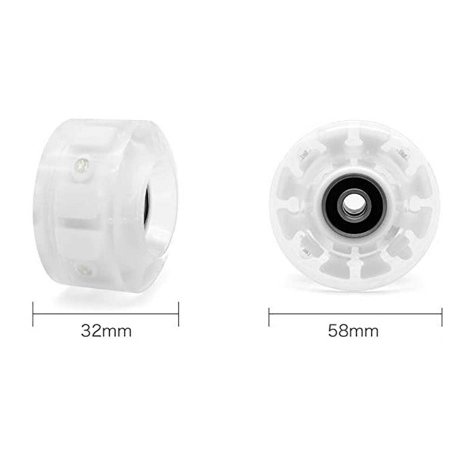 8pcs Durable Roller Skate Wheels Skateboard Replacement Caring Wheel Bearing