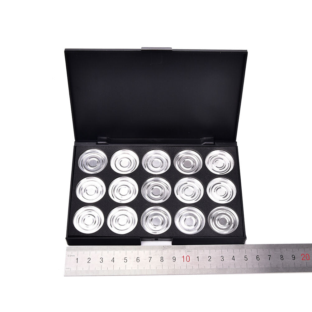 15x Empty Eyeshadows Blank Panel Aluminum Palette Pans Removable Makeup ToolBDA