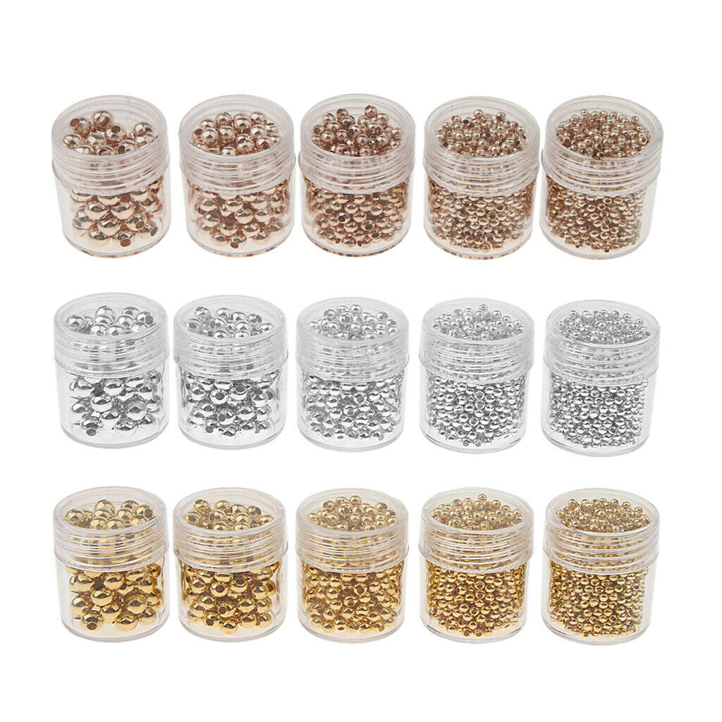 15 Bottles Bulk Size 2mm-5mm Rondelle Loose Spacer Beads DIY Findings Making