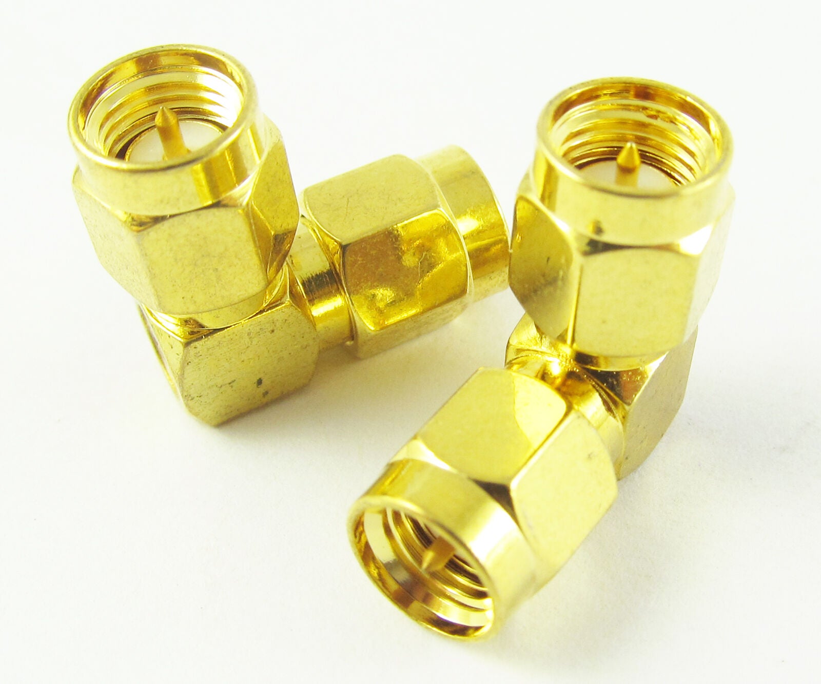 5pcs NEW SMA RF adapter connector SMA male to SMA male Plug R/A right angle