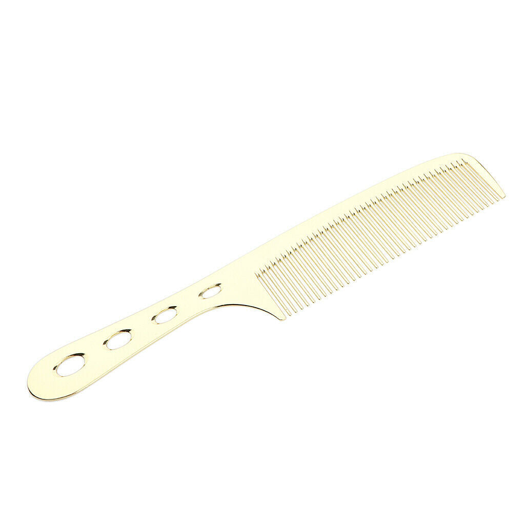 Space Aluminum Antistatic Haircutting Styling Hairdressing Barber Comb Golden