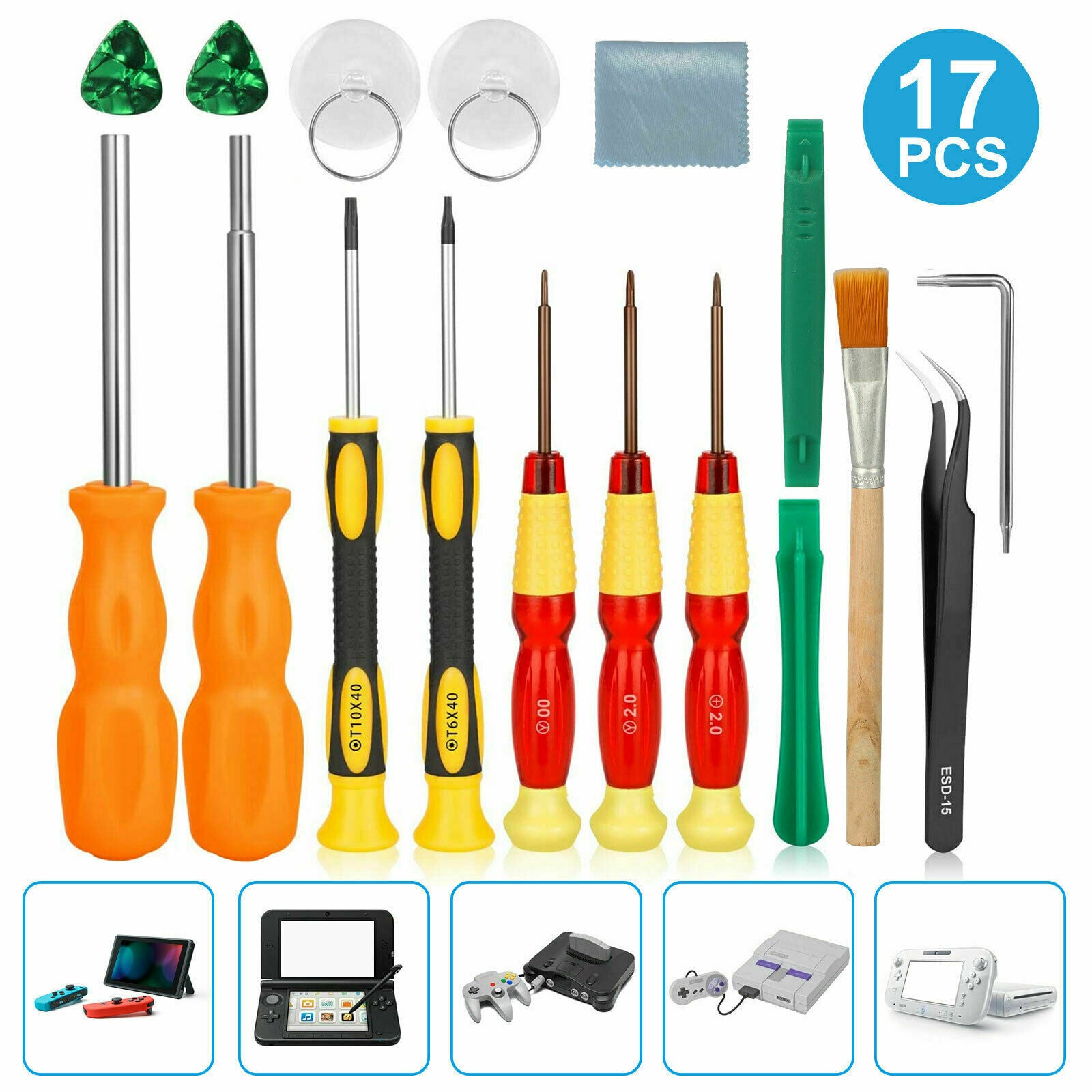 17in1 Repair Full Screwdriver Tool Kit For Nintendo Switch GBA NES SNES Wii NDS