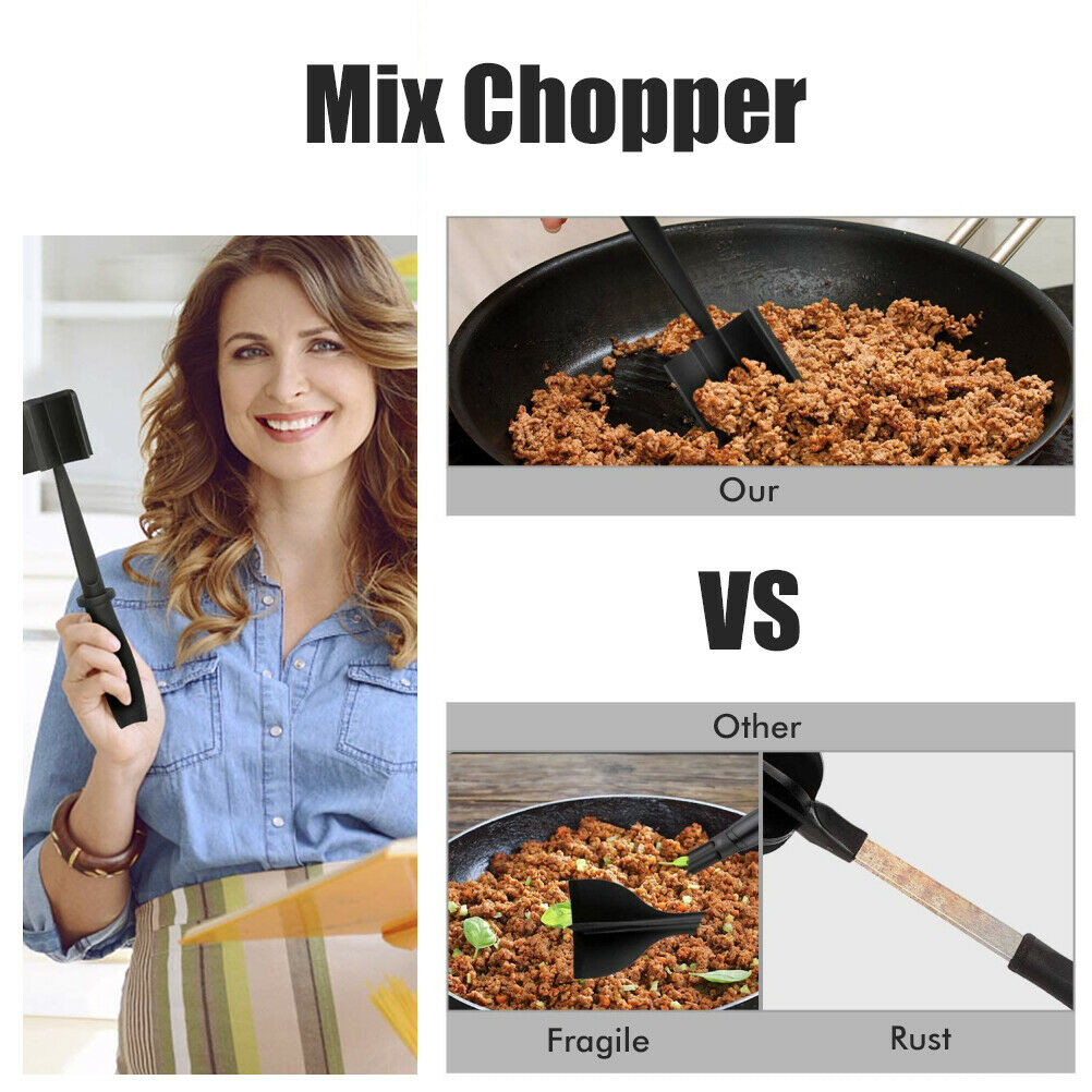 Meat Chopper Ground Beef Masher Turkey Nylon Chopper Utensil Non-Stick Cookware