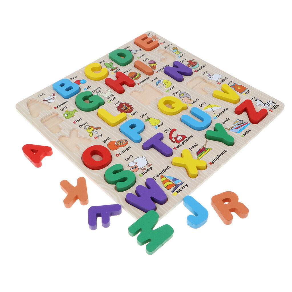 Wooden Alphabet Puzzle for Toddlers Chunky Size- Alphabet Puzzle Board Early