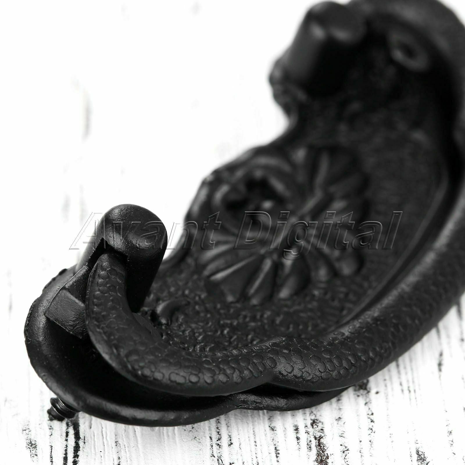 Hot Black Door Pull Ring Handle Cabinet Wardrobe Cupboard Drawer Knob & Screws